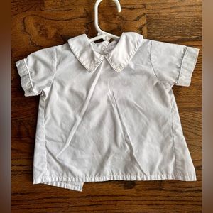Shrimp and grits Short sleeve shirt 18 month button Peter Pan collar